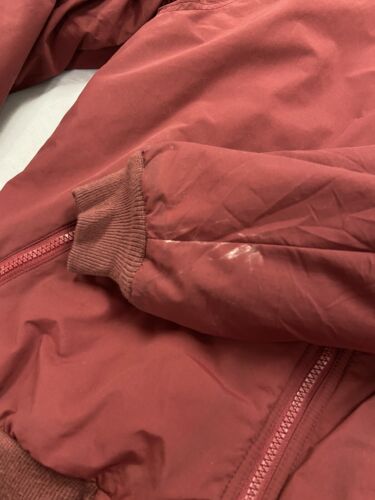 Vintage LL Bean Bomber Jacket Size Medium Red Fleece Lined
