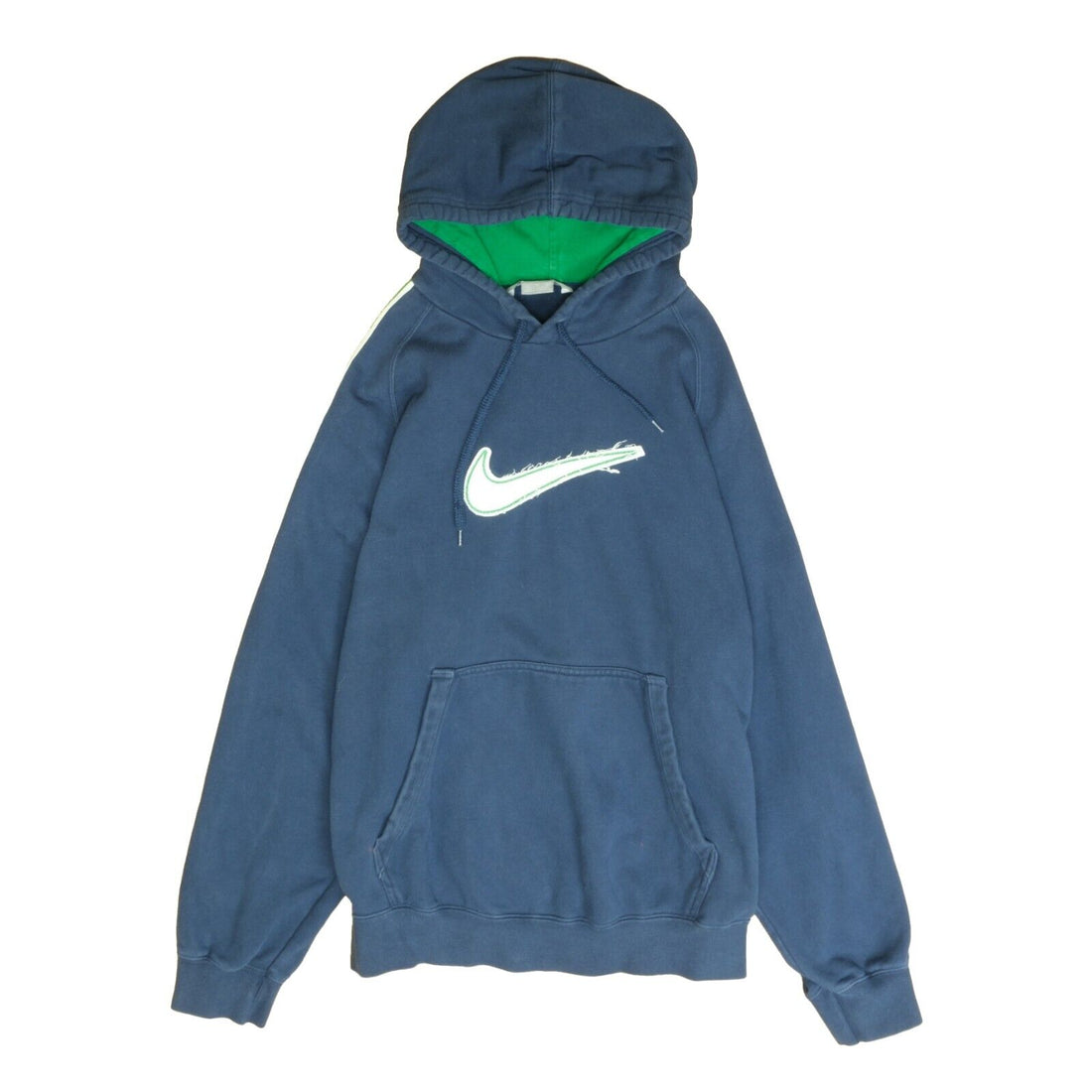 Vintage Nike Sweatshirt Hoodie Size XL Blue Green Big Swoosh