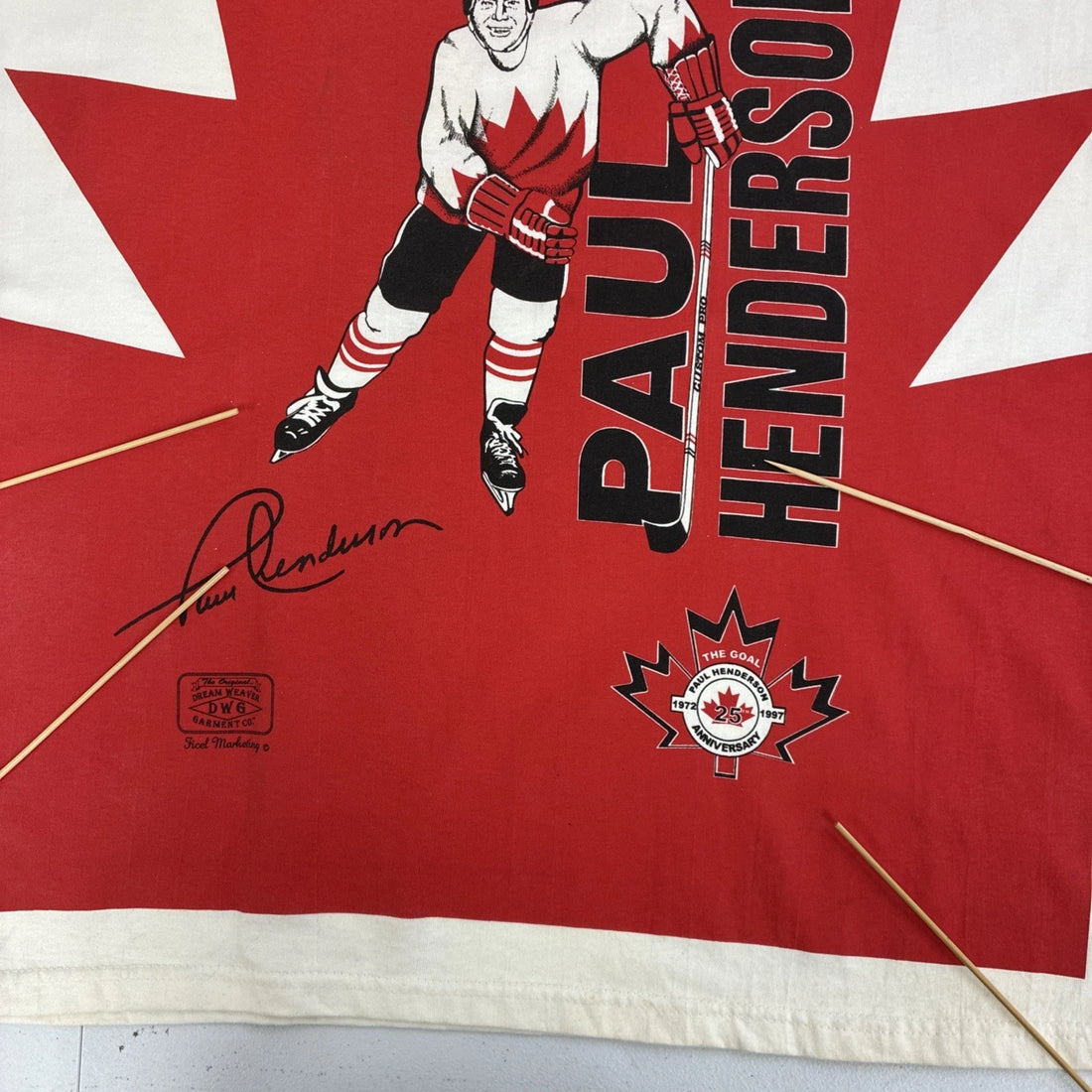 Vintage Paul Henderson Team Canada Hockey T-Shirt Size XL