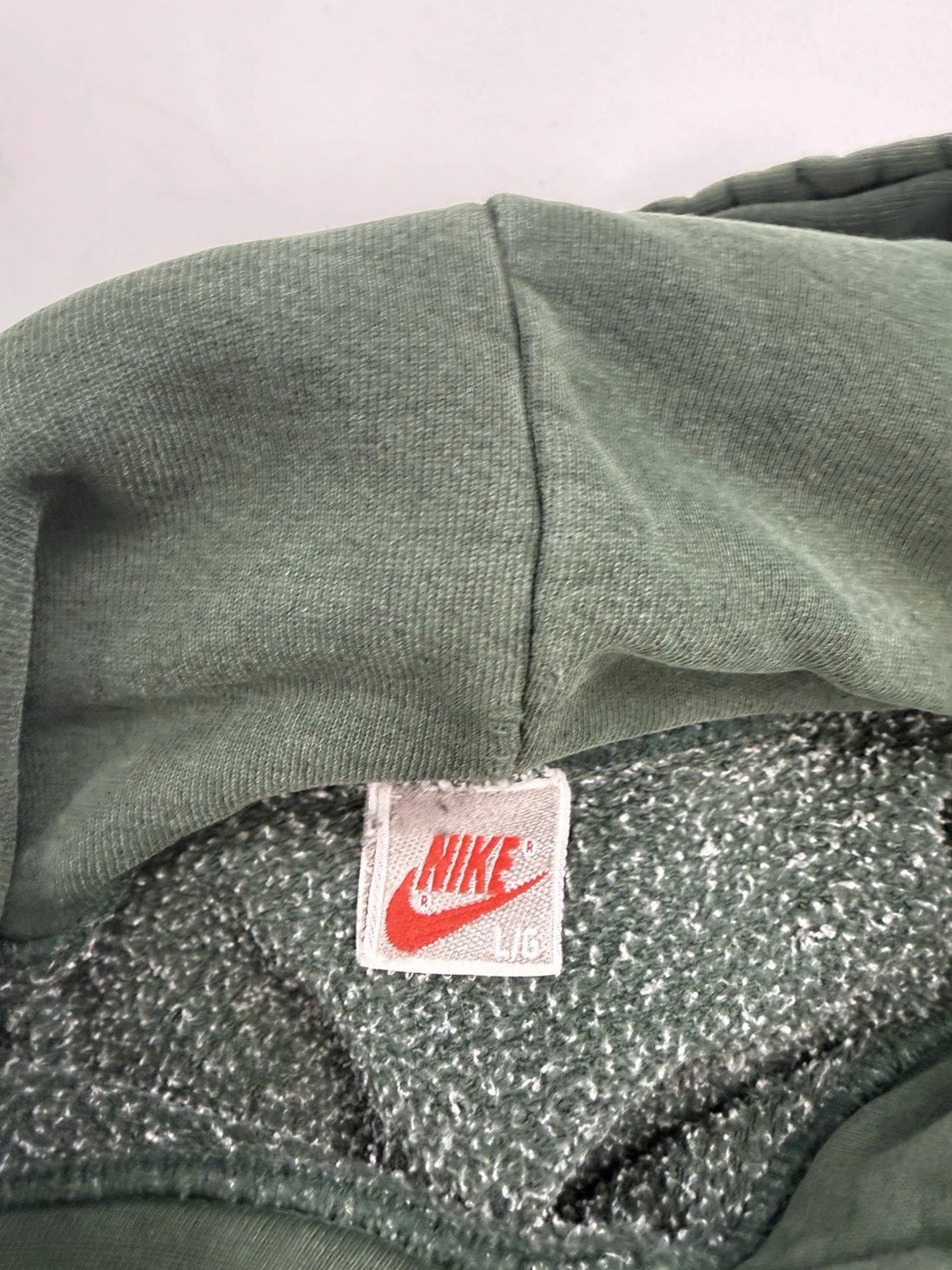 Vintage Nike Sweatshirt Hoodie Size Large Green Distressed 90s