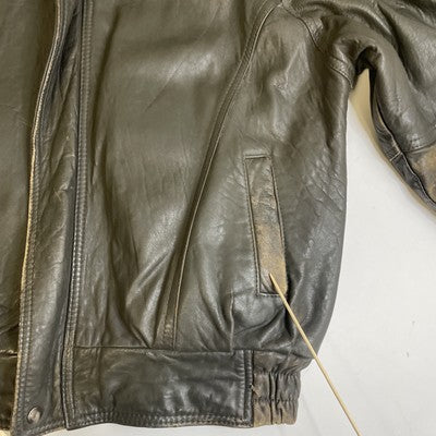 Vintage Anneta Price Lambskin Leather Bomber Jacket Size Medium