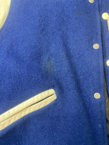 Vintage Rams Wool Varsity Letterman Jacket Size Medium Blue 90s