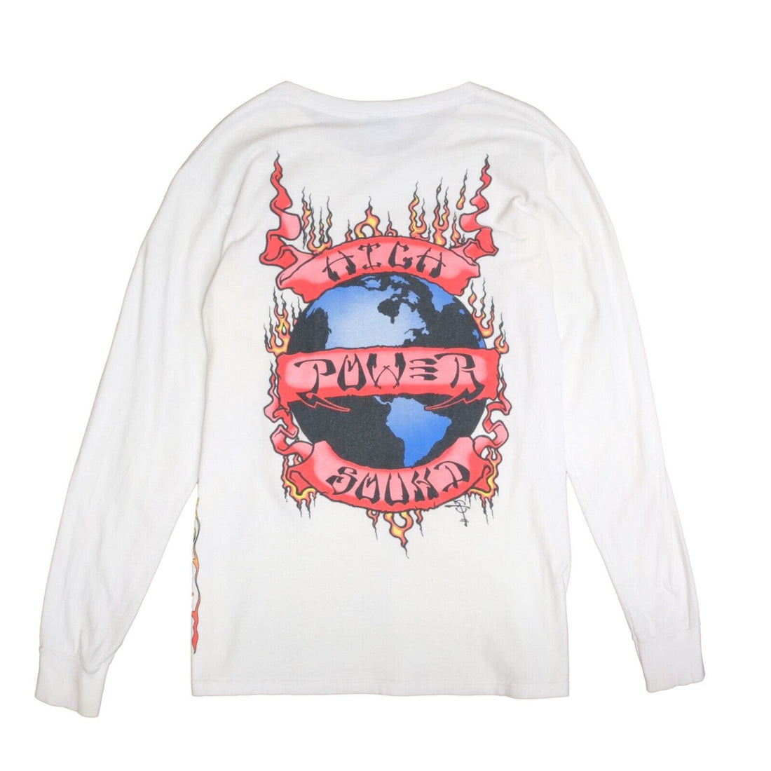 Stussy High Power Squad Long Sleeve T-Shirt Size Small White