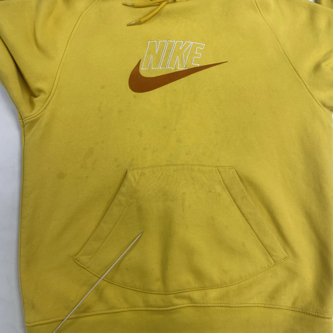 Vintage Nike Sweatshirt Hoodie Size Large Spell Out Yellow