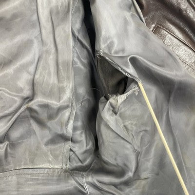 Vintage Willis Geiger US Navy G-1 Flight Leather Bomber Jacket Size 42 Brown