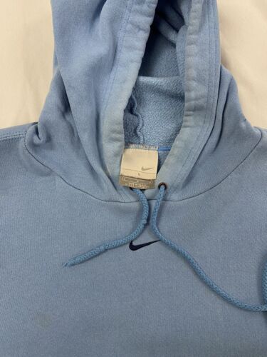 Vintage Nike Middle Swoosh Sweatshirt Hoodie Size Large Blue Embroidered Swoosh