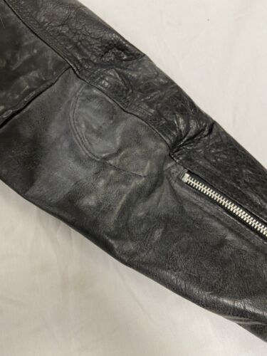 Vintage Leather Classic Motorcycle Jacket Size XS Black