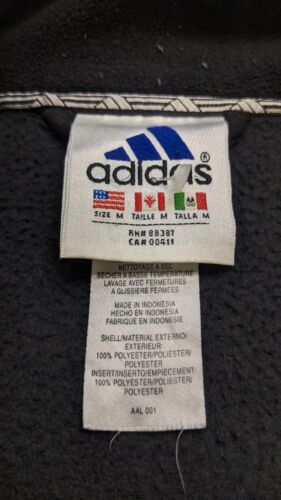 Vintage Adidas Full Zip Fleece Jacket Size Medium Black