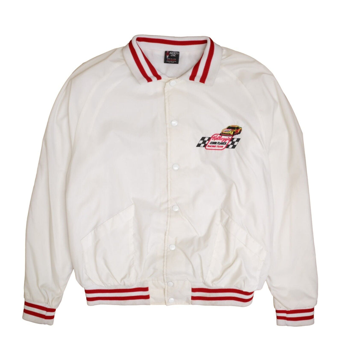 Vintage Kellogs Cornflakes Racing Jacket Size XL White