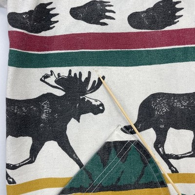 Vintage Michigan Rag Co. Bear Moose Coat Jacket Size Large/XL