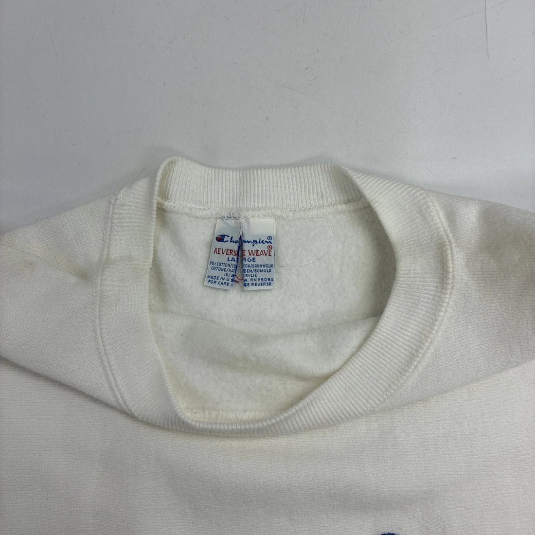 Vintage Champion Reverse Weave Crewneck Sweatshirt Size Large White 90s