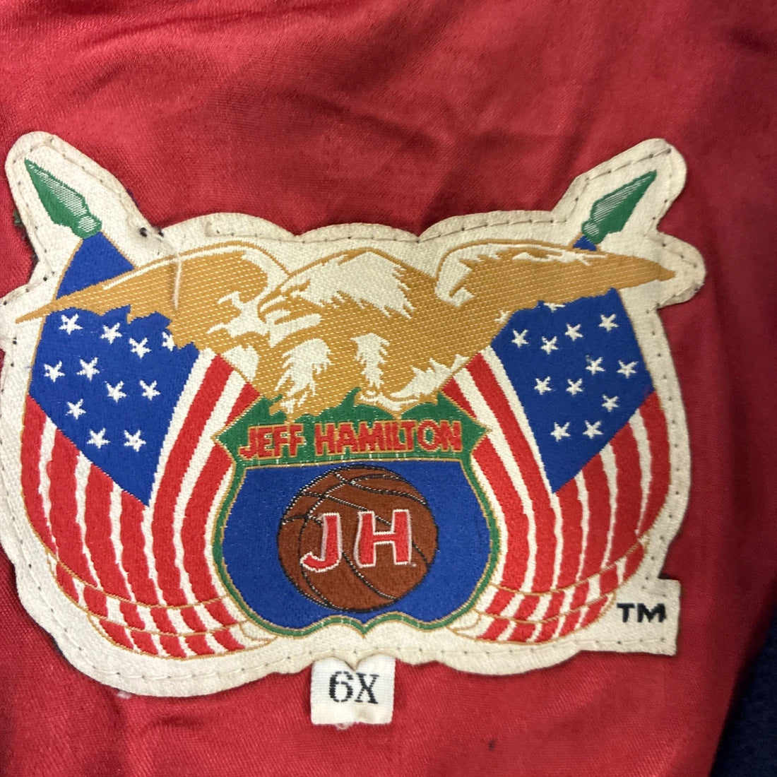 Jeff Hamilton Limited Edition NBA Patch Leather Wool Varsity Jacket Size 6X