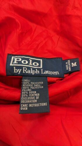 Vintage Polo Ralph Lauren Puffer Vest Jacket Size Medium Reversible