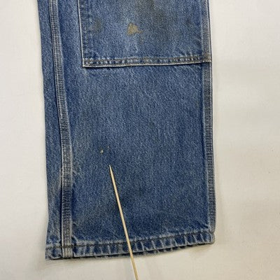 Vintage Carhart Double Knee Denim Jeans Work Pants Size 34 X 32 Blue B73DST