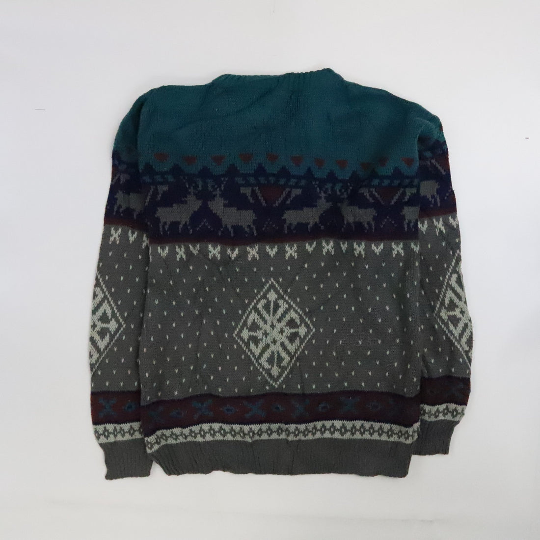 Vintage Perspective Fair Isle Crewneck Sweater Size Large