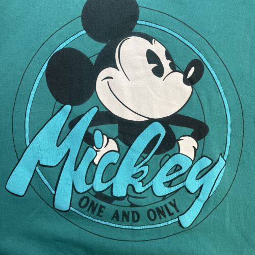 Vintage Mickey Mouse Disney Crewneck Sweatshirt One Size Teal 90s