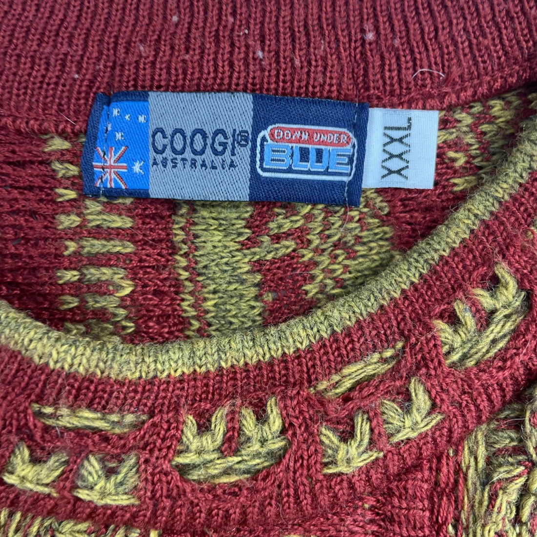 Vintage Coogi Australia 3D Knit Crewneck Sweater Size 3XL Down Under Blue
