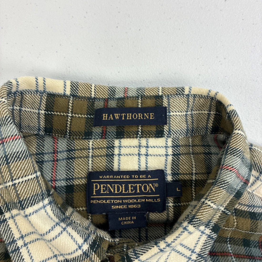 Pendleton Hawthorne Plaid Button Up Shirt Size Large