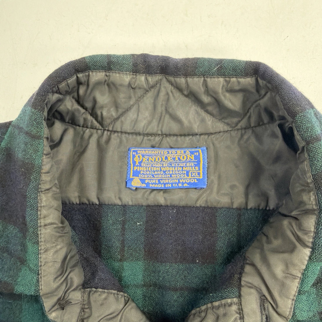 Vintage Pendleton Wool Lodge Button Up Shirt Size XL Green Plaid