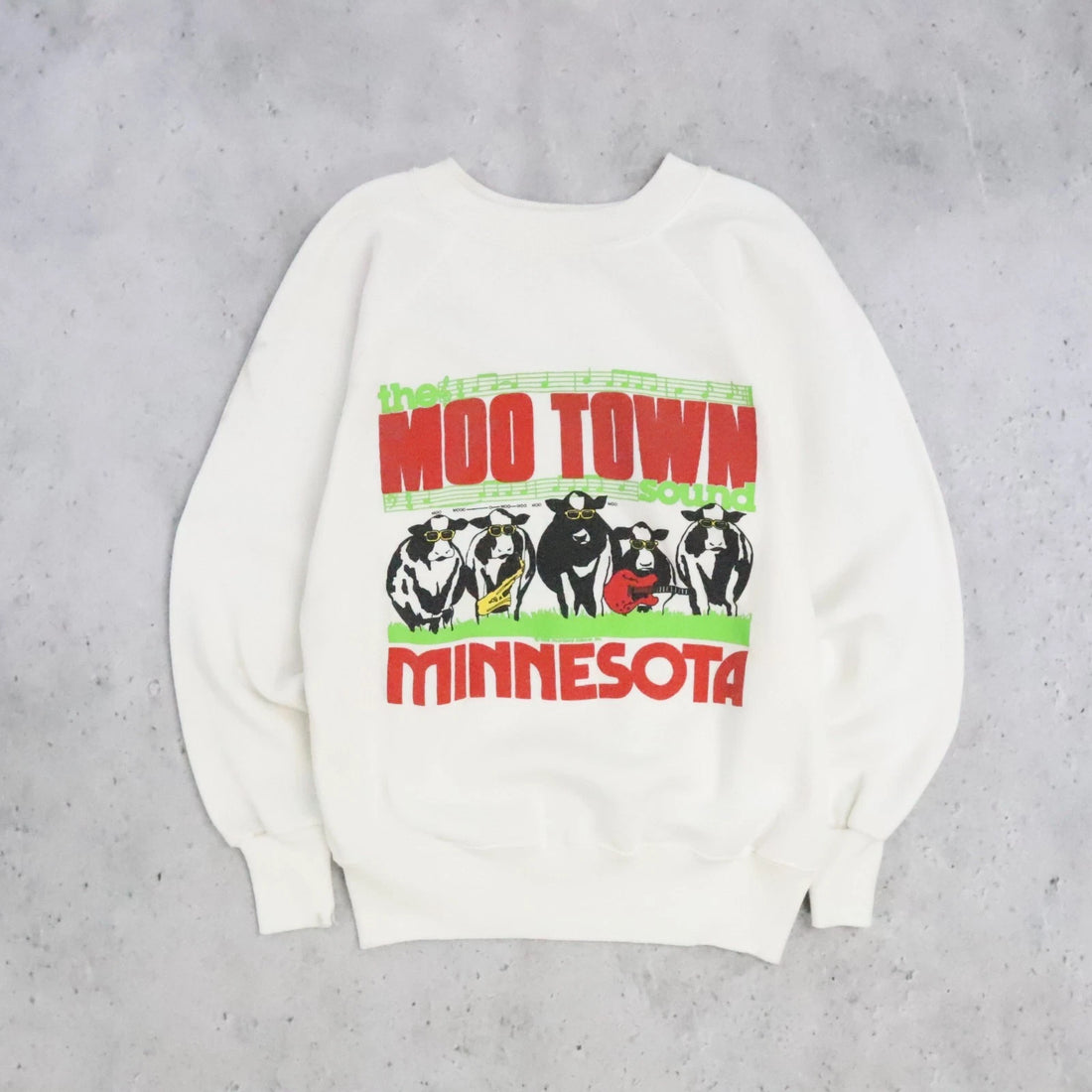Vintage Moo Town Minnesota Cow Crewneck Sweatshirt Size Small 80s