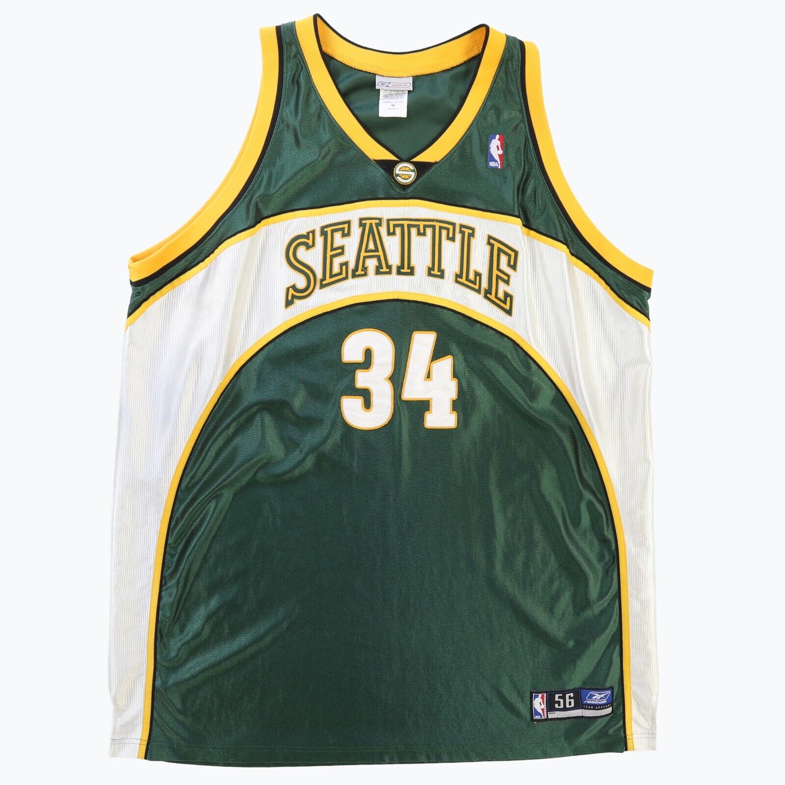 Vintage Seattle Supersonics Ray Allen Authentic Reebok Jersey Size 56 Throwback Vault