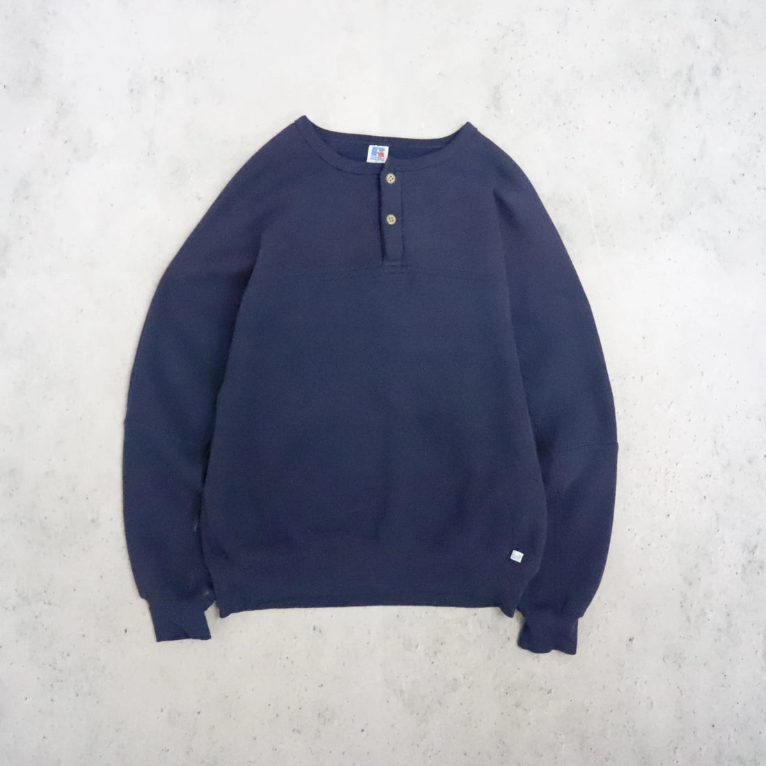 Vintage Russell Athletic Henley Sweatshirt Size XL 90s