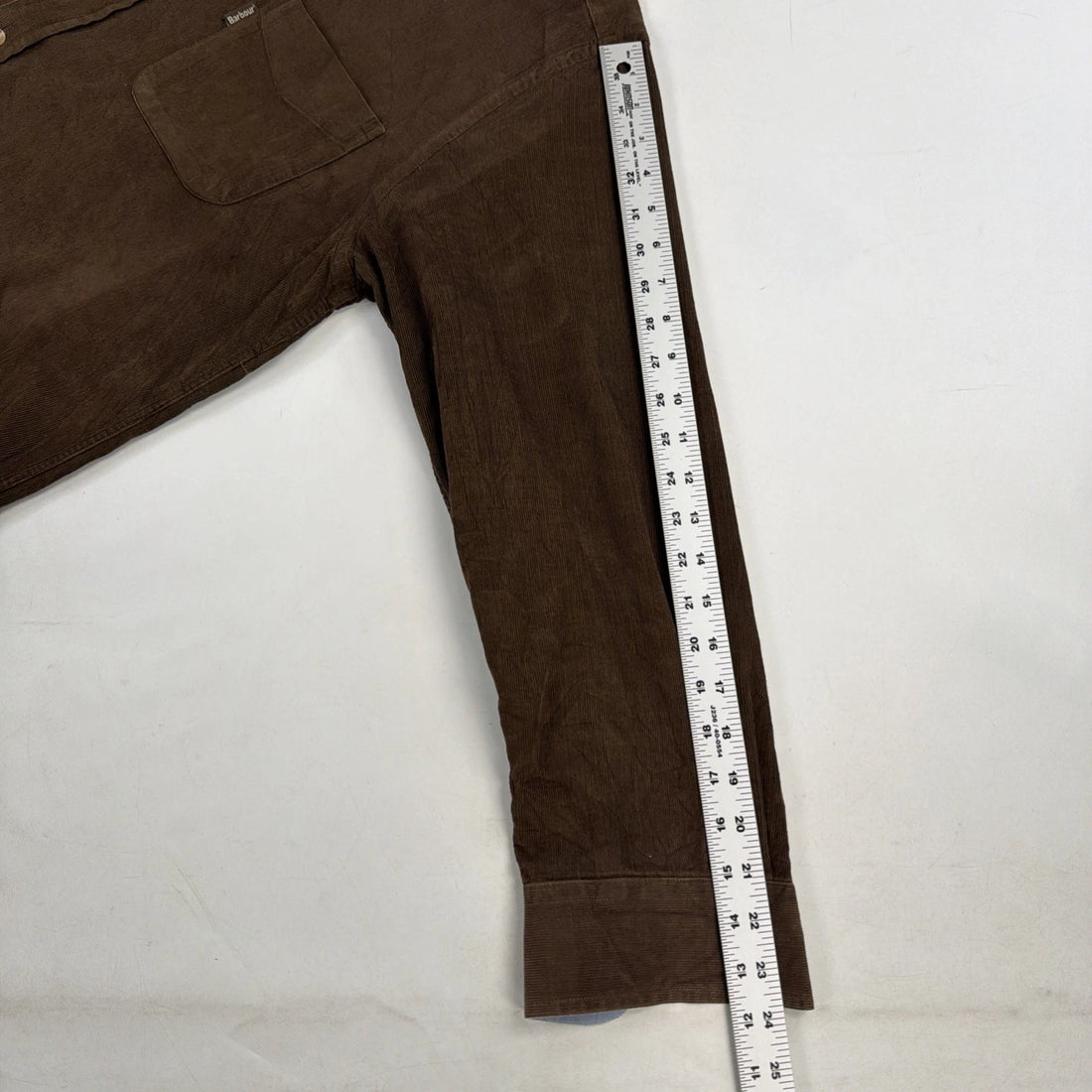 Barbour Button Up Plain Shirt Size Large Brown