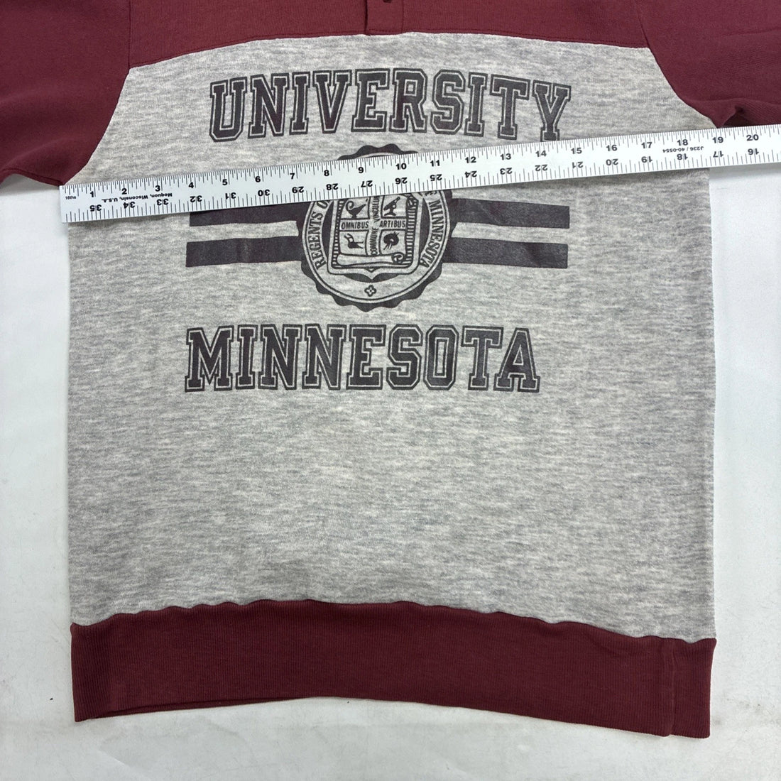 Vintage University Of Minnesota Champion Henley Sweatshirt Size Medium 80s NCAA