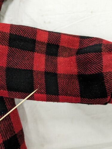 Vintage Wool Jacket Size XL Red Buffalo Plaid Sherpa Lined