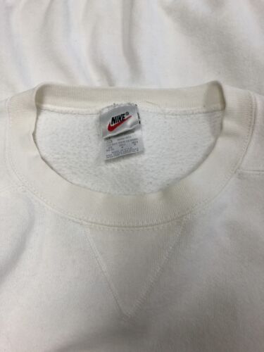Vintage Nike Sweatshirt Crewneck Size Medium White Embroidered Swoosh 90s