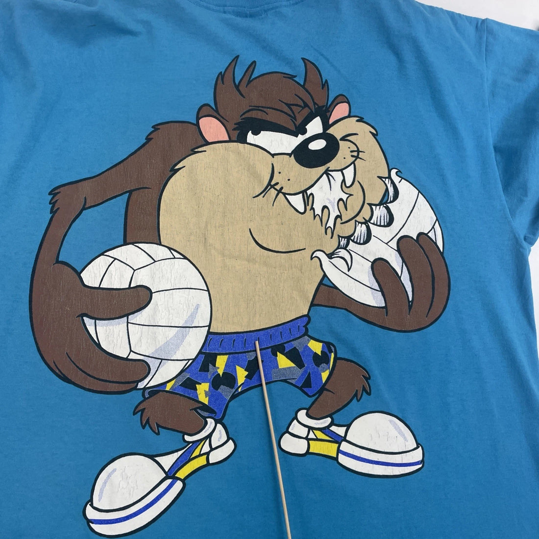 Vintage Looney Tunes Taz Sand Blaster Acme Volleyball T-Shirt Size XL 90s