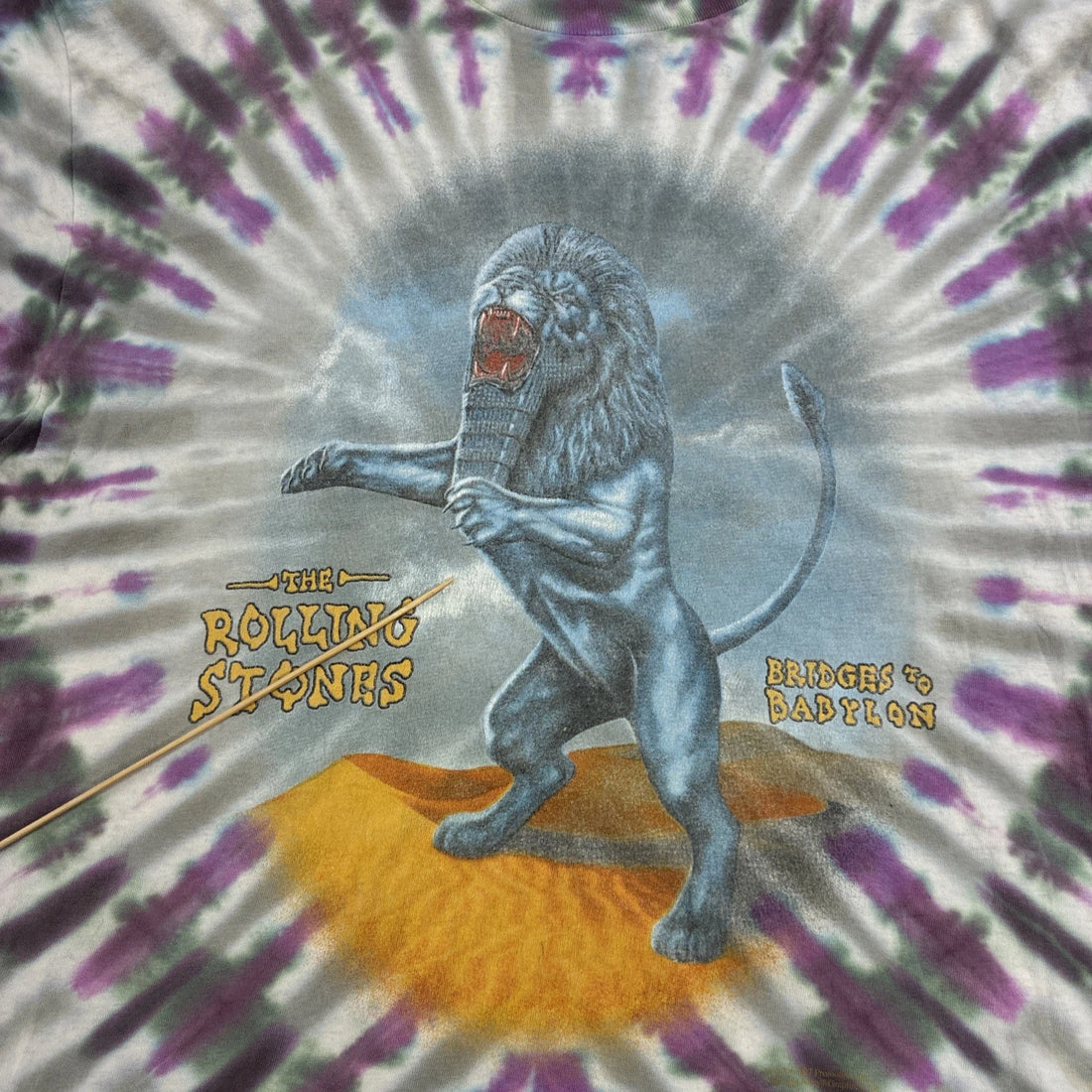 Vintage Rolling Stones Bridges To Babylon Tie Dye Band T-Shirt Size XL 90s