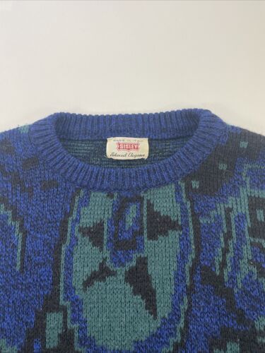 Vintage Sisley Abstract Knit Sweater Size Large Made Italy