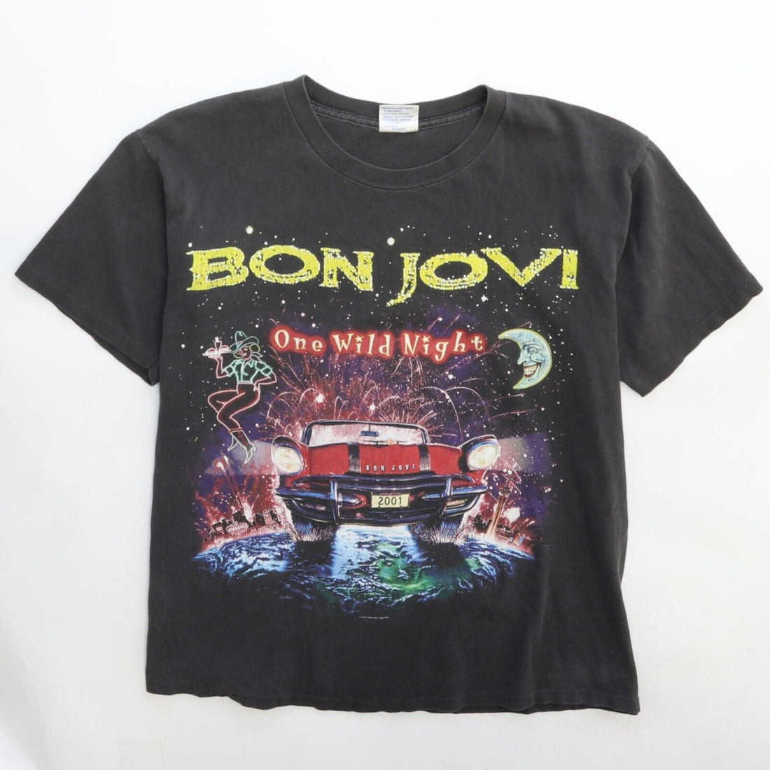 Vintage Bon Jovi One Wild Night T-Shirt Size Large Band Tee 2001