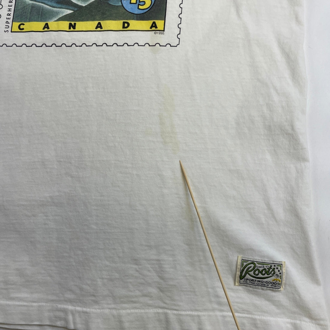 Vintage Fleur De Lys Superheros Stamp T-Shirt Size XL 1995 90s
