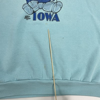 Vintage Cedar Rapids Iowa Teddy Bear Crewneck Sweatshirt Size XL 1991 90s