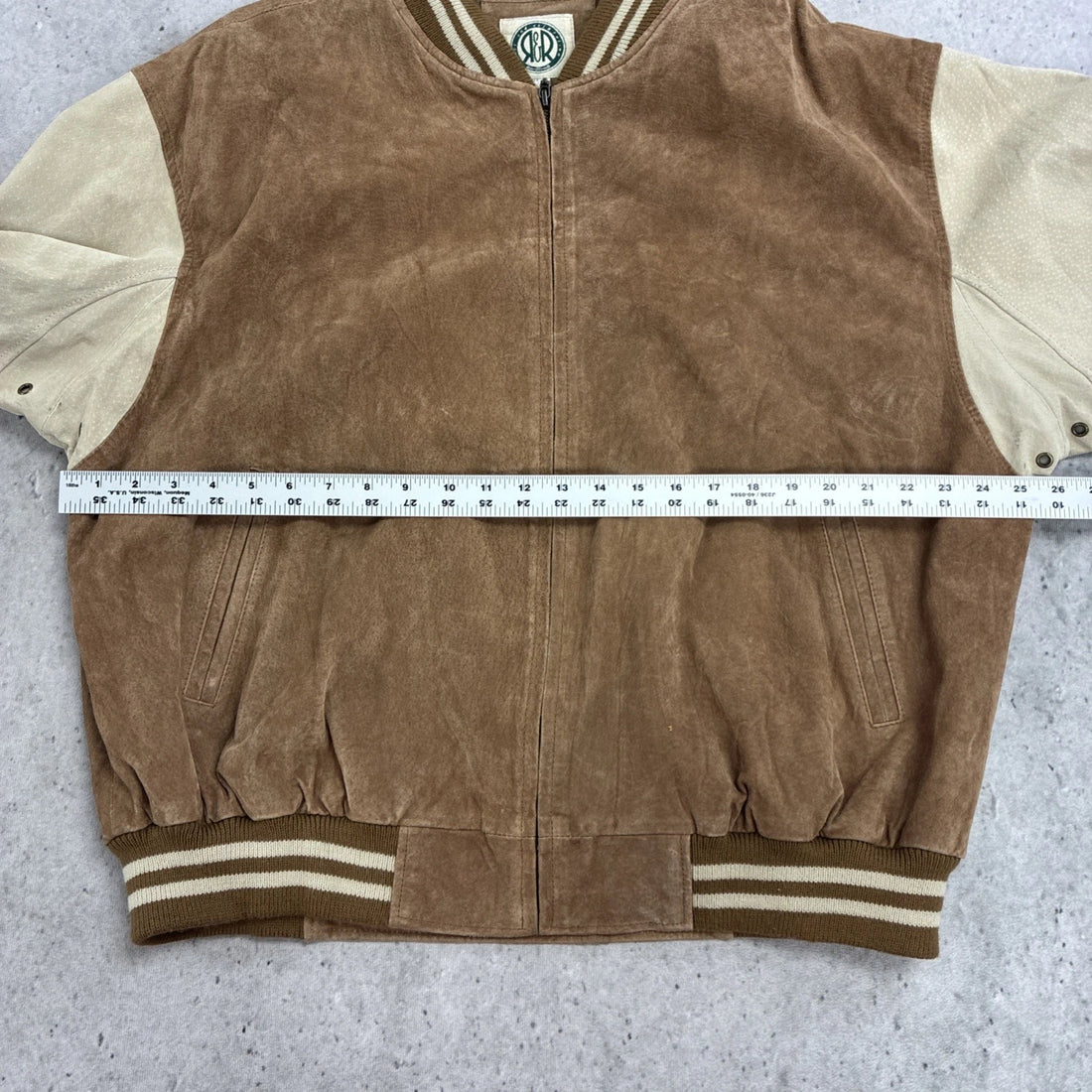 Vintage R&R Leather Suede Bomber Jacket Size XL