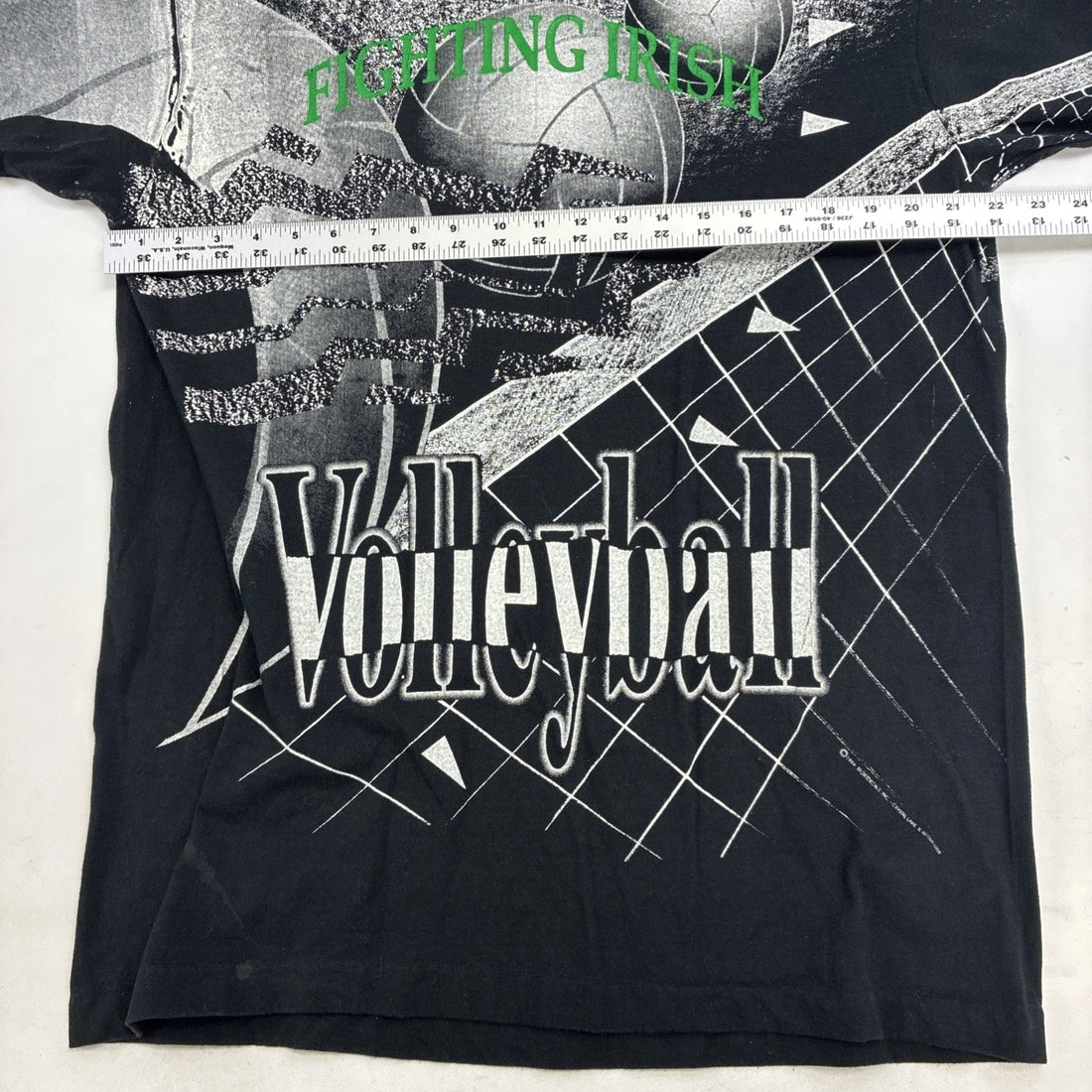 Vintage Notre Dame Fighting Irish Volleyball T-Shirt XL All Over Print 90s NCAA