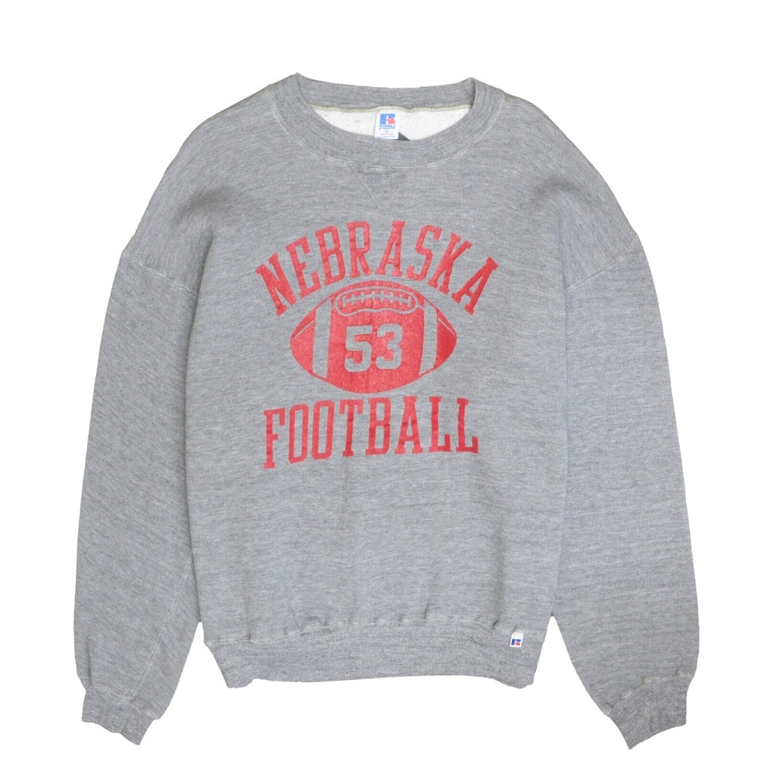 Vintage Nebraska Cornhuskers Football Sweatshirt Crewneck Size XL Gray NCAA