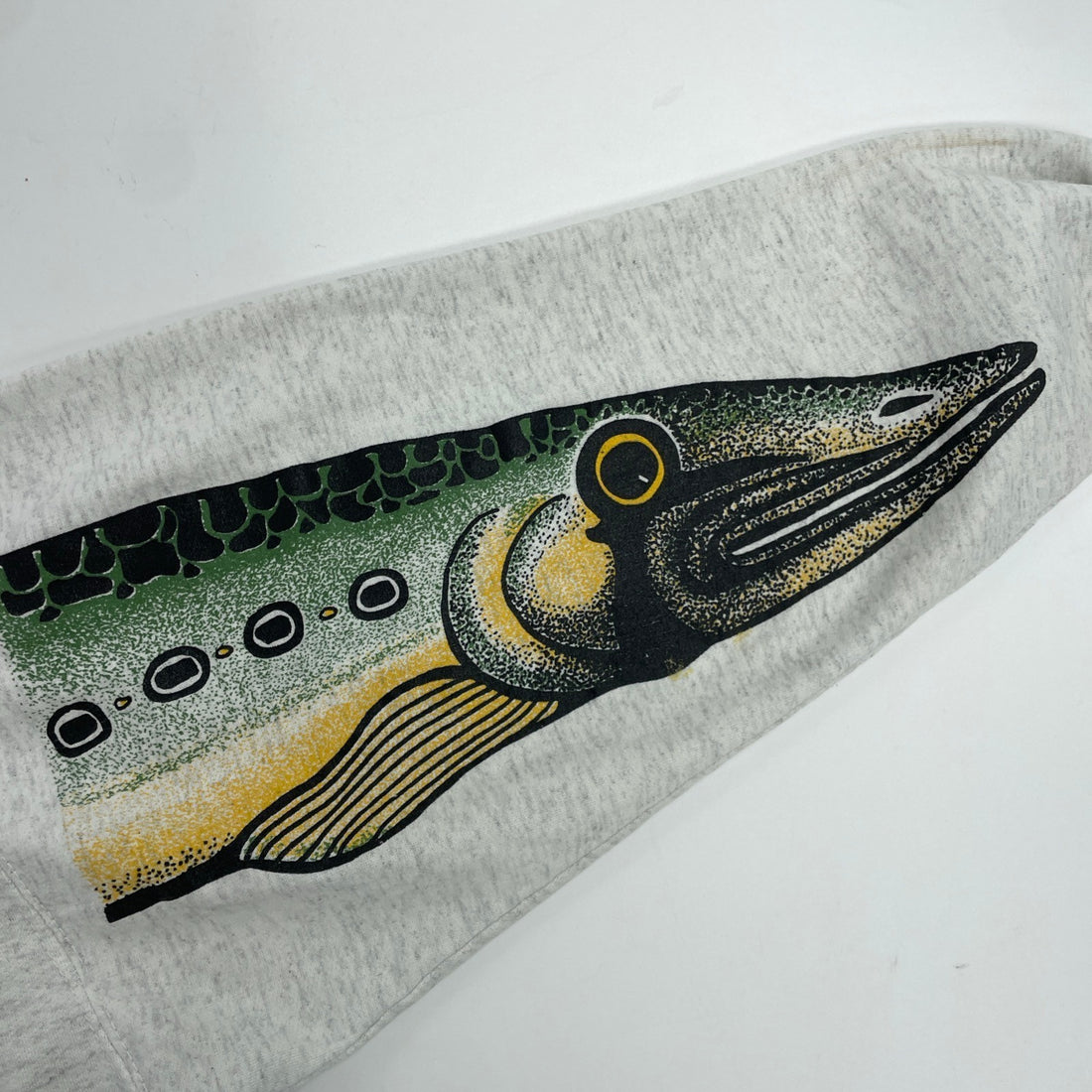 Vintage That Big Eh? Fish Sweatshirt Crewneck XL Spell Out Parody Humor 1993 90s