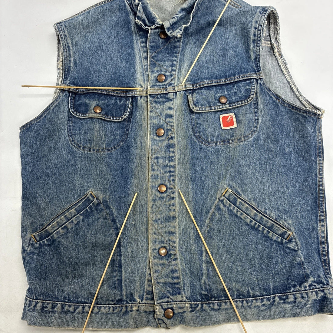Vintage GWG Denim Vest Jacket Size Large