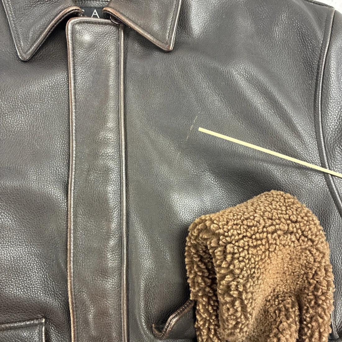 Vintage Leather Bomber Jacket Size Medium