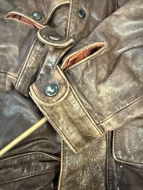 Vintage Berman's Leather Bomber Jacket Size Medium Brown