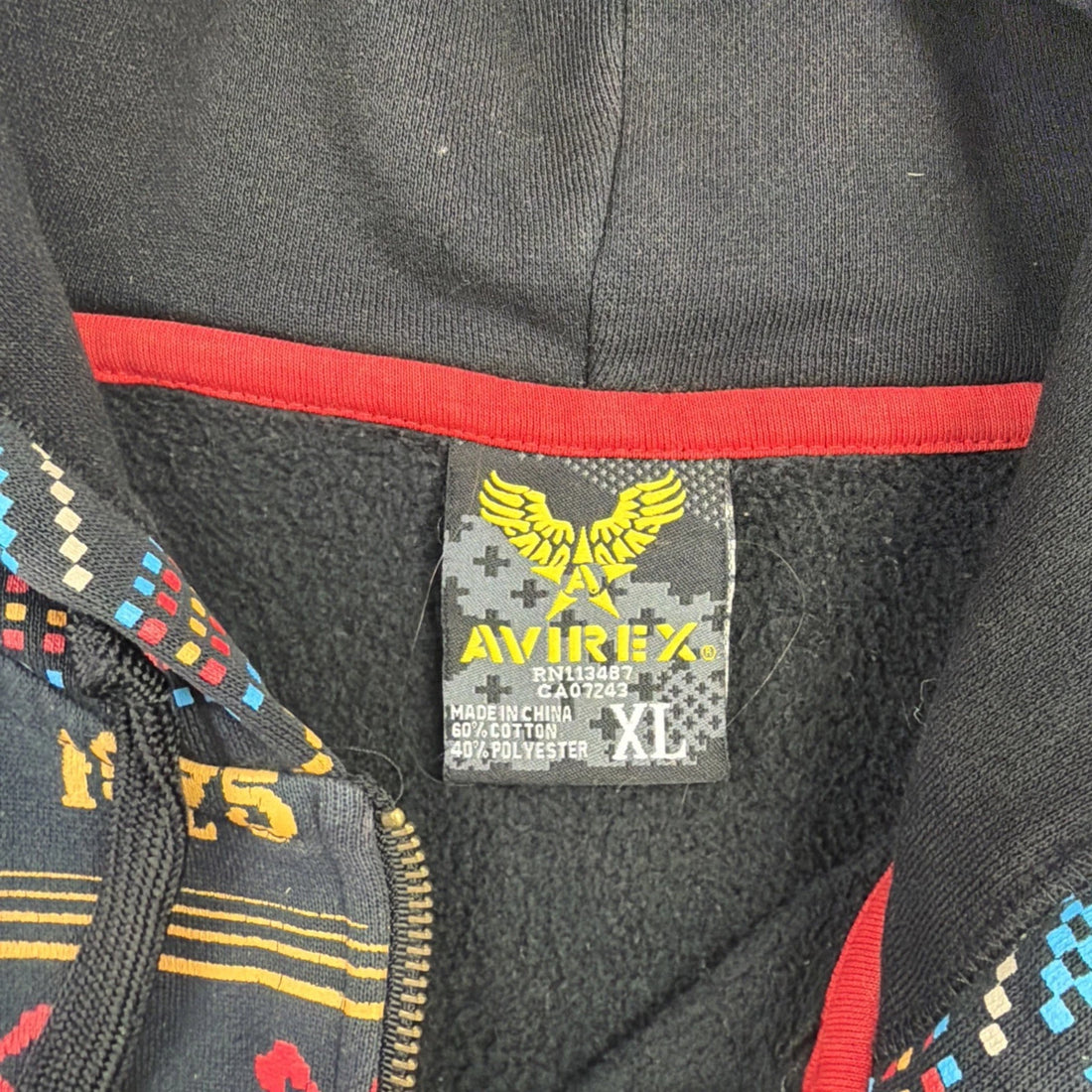 Vintage Avirex Western Aztec Sweatshirt Hoodie Size XL Y2K