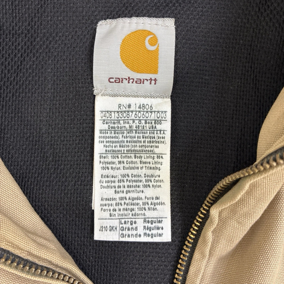 Carhartt Work Jacket Size Large J210 GKH