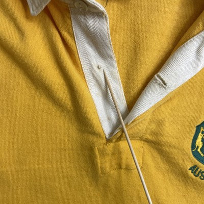 Vintage Australia Crest Barbarian Rugby Shirt Size Large Yellow