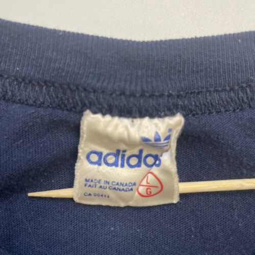 Vintage Adidas Trefoil T-Shirt Size Large 80s Blue