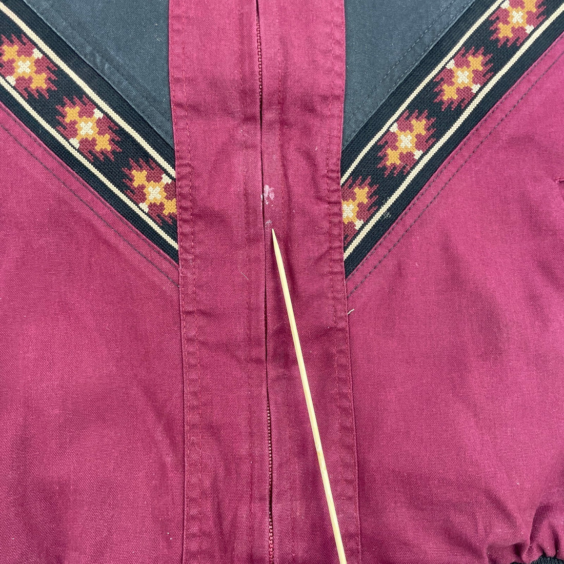 Vintage Canyon Guide Western Aztec Bomber Jacket Size Large Maroon