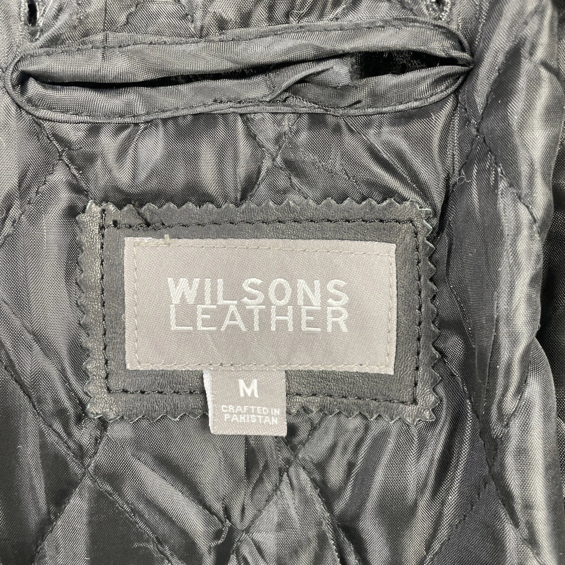 Wilsons Leather Cafe Racer Motorcycle Jacket Size Medium Black
