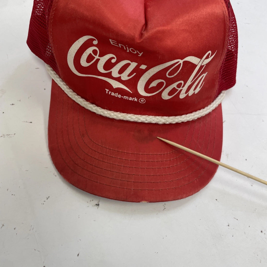 Vintage Coca-Cola Satin Trucker Snapback Hat Cap OSFA Red Coke Promo